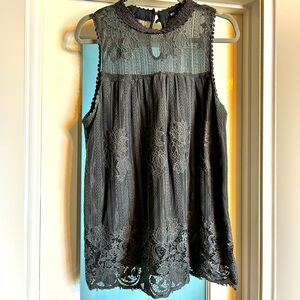 Lace High-Neck Boutique Tank Top